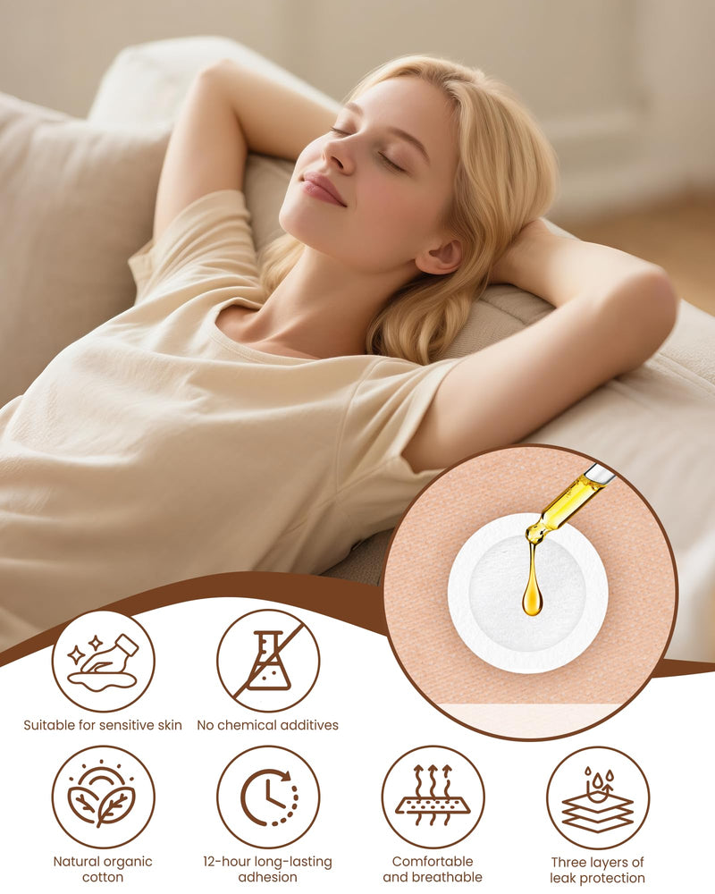 54PCS Castor Oil Patches, Castor Oil Pack Wrap Organic Cotton, Suitable for The Navel Disposable Self Patch, Bottom & Sides are Leak-Proof, Breathable & Portable, No Wash - Khaki 54 Count (Pack of 1) - BeesActive Australia