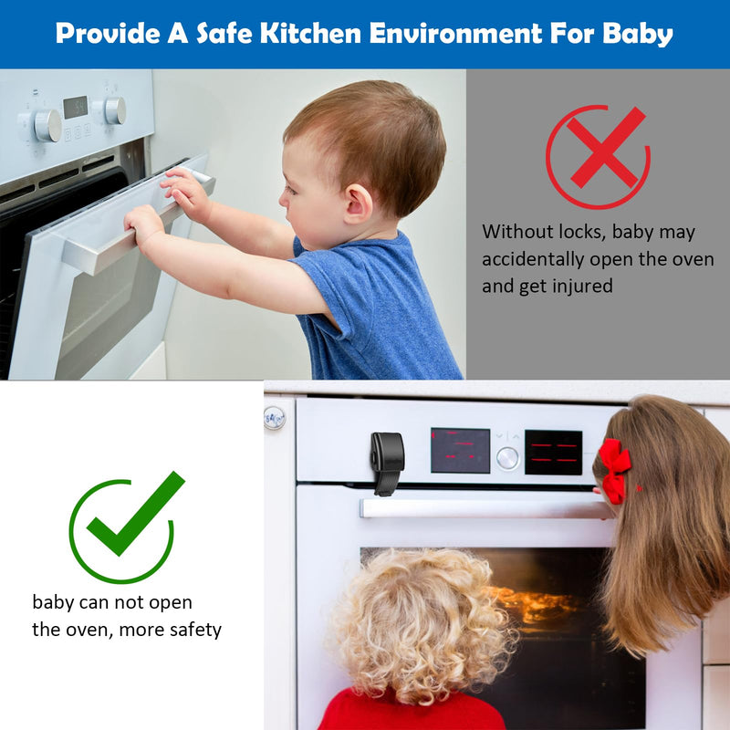 Windspeed 1.8x3.1 Inch Childproof Oven Door Lock 2 Pack Updated Oven Front Lock Child Safety Oven Lock Baby Proofing