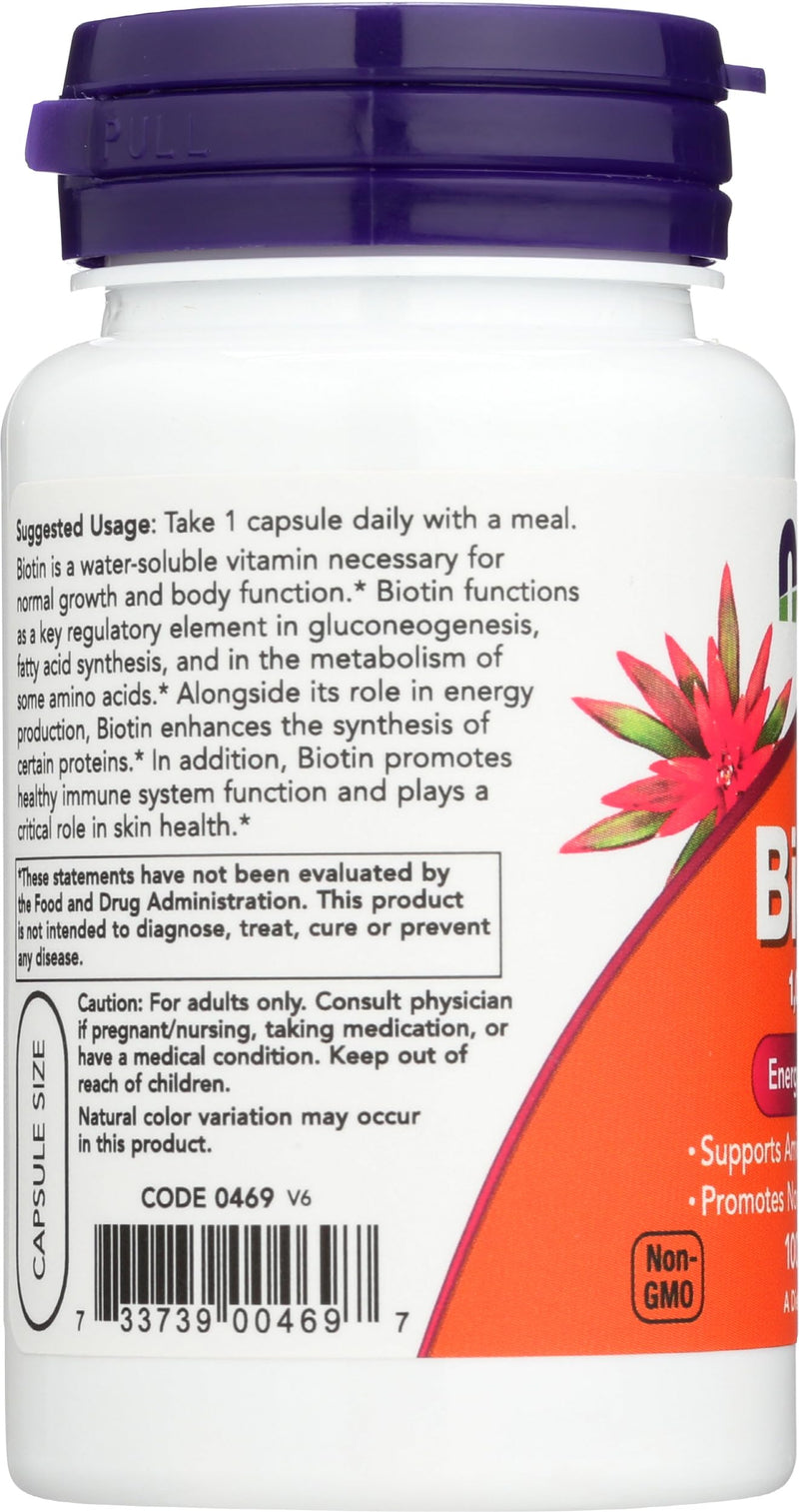 Now Foods Biotin 1000 MCG - 100 Capsules