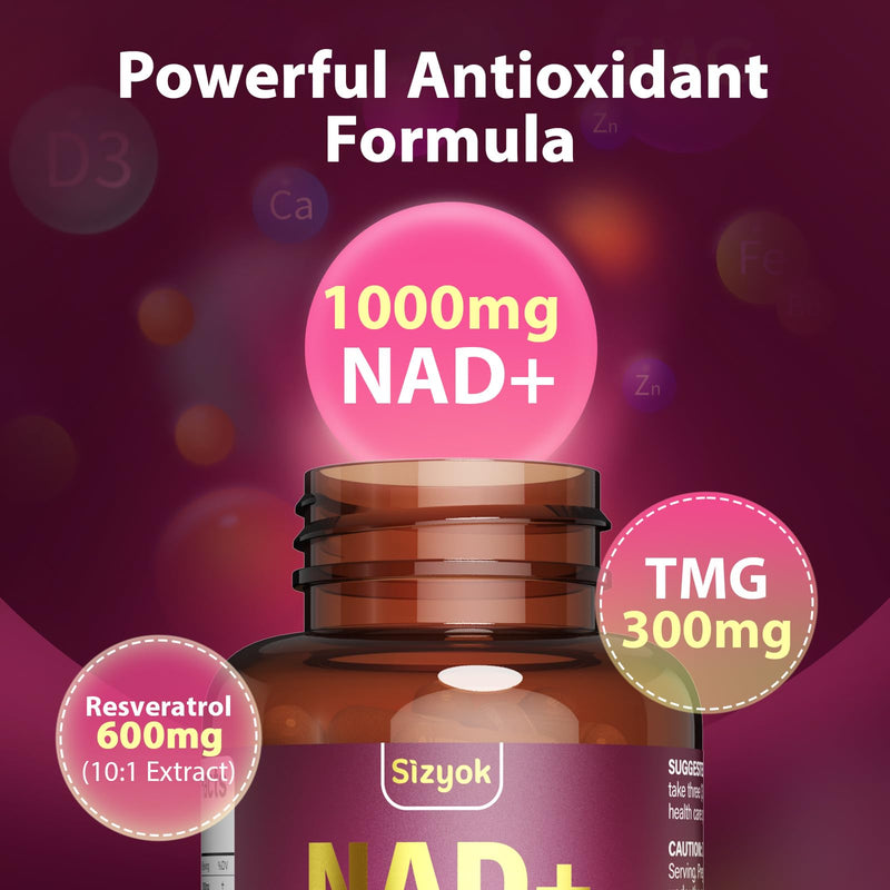 NAD Resveratrol Supplement 2464mg, Liposomal NAD Supplement with Resveratrol for Women and Men, NAD Plus Boosts NAD+ Levels, Energy Anti-Aging, 2Pack 90 Count (Pack of 2)