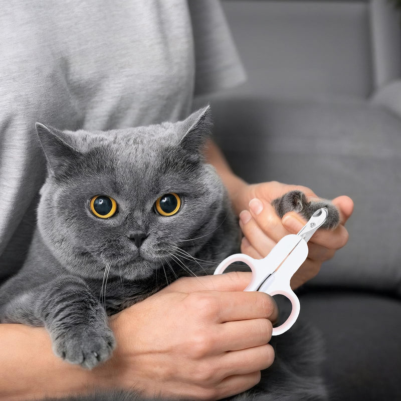 Shengxi Claw Scissors Cat Safety Cat Nail Cutter for Beginners Professional Cat Nail Clippers Stainless Steel Claw Clippers for Kittens Puppies Rabbits and Small Animals (Pink) Pink - BeesActive Australia