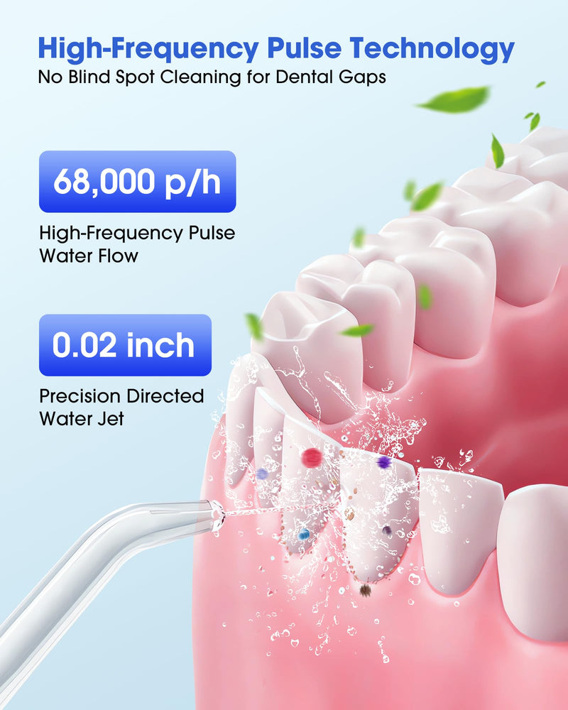 Water Dental Flosser, Portable Oral Irrigator with 300ML Water Tank, IPX7 Waterproof, Rechargeable, 4 Modes for Deep Teeth Cleaning, Travel-Friendly (Black) Black - BeesActive Australia