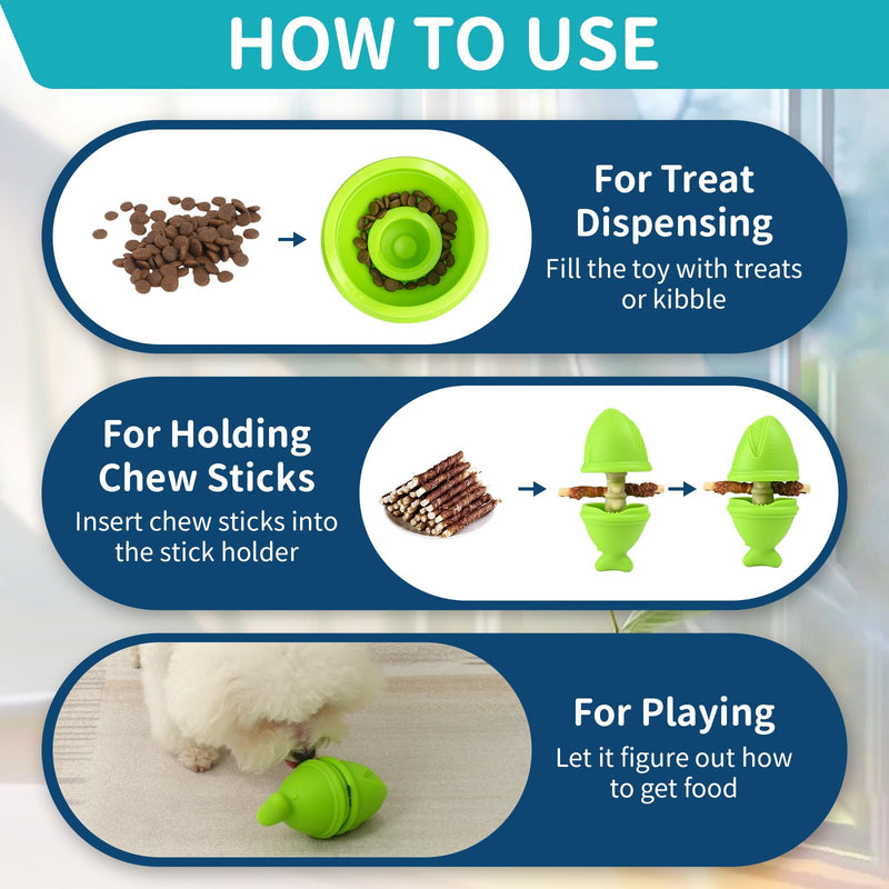 3 in 1 Dog Treat Dispenser Toy, Bully Stick Holder for Dogs, Adjustable Dog Puzzle Toy, Indestructible Dog Treat Toy, Dog Food Dispenser Toys, Interactive Dog Toys Dog Puzzle Feeder - BeesActive Australia