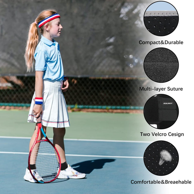 EULANT Kids Ankle Brace 1 Pair, Children Ankle Support, Ankle Compression Sleeve for Foot & Ankle Swelling, Achilles Tendon, Joint Pain, Injury Recovery, for Ice Skating Dance Hiking, Black M Medium