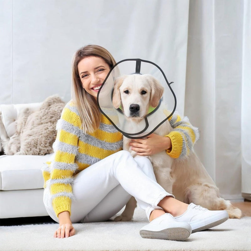 YUEMING Neck Brace Dog Leak Protection, Soft Protective Collar, Adjustable Recovery Collar, Elizabethan Neck Brace for Pets After Surgery Wounds Prevention of Bite Lick Wounds L (Neck circumference: 38-47 cm) - BeesActive Australia