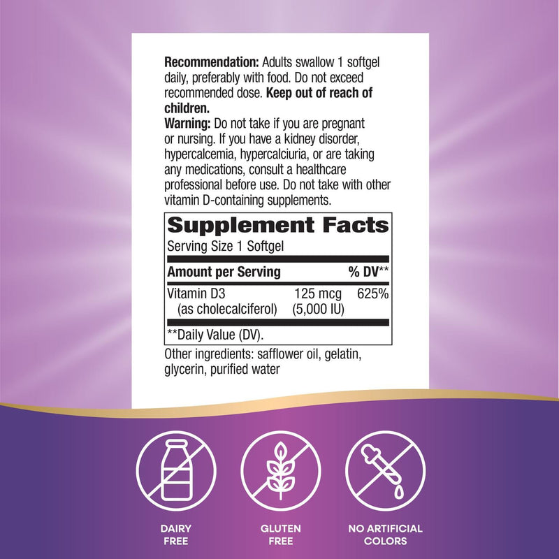 Natures Way Vitamin D3 5000 Iu, 240 CT