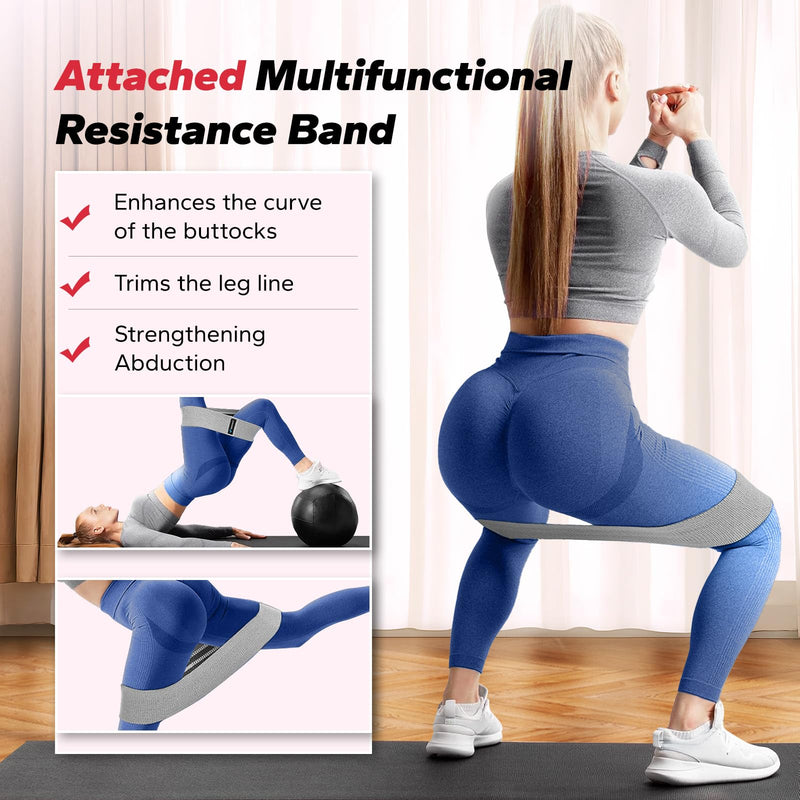 MERACH Thigh Trainer, Pelvic Floor Muscle Trainer, Inner Thigh Exercise Workout Equipment for Home Gym, Pelvic Floor Strengthening Women Pink with Band