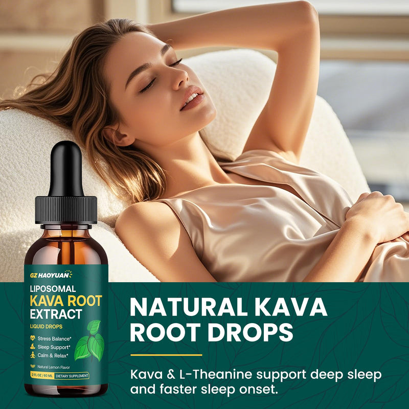 Liposomal Kava Kava Drops for Calming & Relaxation ‚Äì Kava Root Extract Supplement with GABA, Ashwagandha & Magnesium - Support Mood & Better Sleep, Fast-Absorbing Vegan Kava Liquid Drops Lemon 2 Fl Oz
