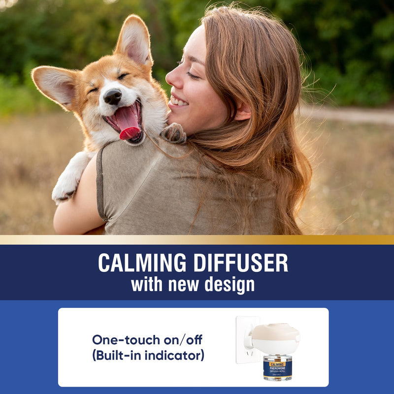Piuess Dog Calming Plug In Pheromone Diffuser 6 IN 1 Kit to Calm Dogs Effectively Relieves Anxiety Barking Chewing and Separation Anxiety of 120 Days Continuous Calming Pee Accidents Aggression 6 IN1