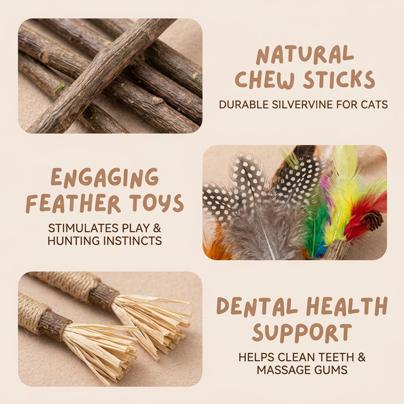 23 Pieces Cat Chew Stick with Dental Benefits, Cat Silvervine Sticks for Natural Instincts, Silvervine Dental Sticks