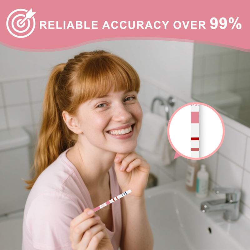 Pregnancy Test Strips with Urine Cups, hCG Detection Home Pregnancy Tests, Sensitive & Over 99% Accurate, 40 Count Individually Wrapped, Rapid hCG Test Strips, 5mm Wider 25mIU/mL