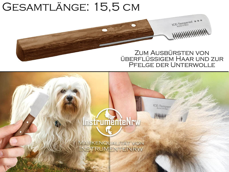 Trimming knife set for dogs and cats with fine, medium and coarse teeth, 2-piece grooming comb for dog fur, undercoat, fur knife, dog scissors, stainless steel knife - BeesActive Australia