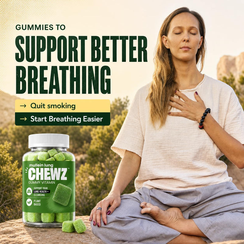 Lung Cleanse | 10 in 1 Detox, Natural, 100% Drug-Free, Daily Support Gummies to Help Clean Lungs Before, During & After Quitting, Made in USA Lung Cleanse