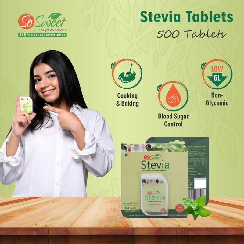 Stevia 500 Tablet Dispenser - Natural Sweetener, Zero Calories, Keto-Friendly, Sugar Substitute, No Artificial Flavors, Convenient Travel Size