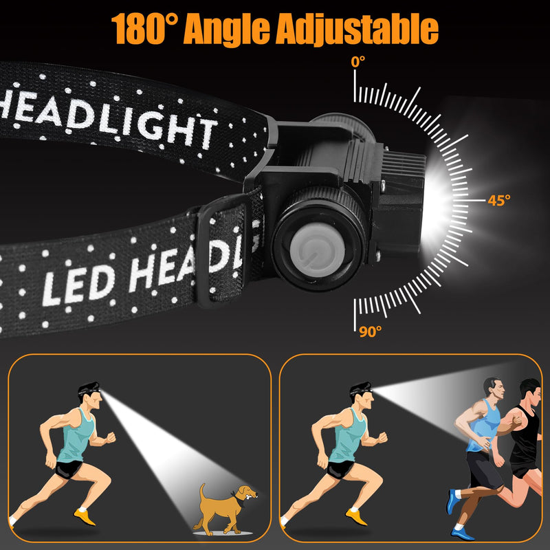 Headlamp Rechargeable 4 Pack, 1200 Lumen LED Head Lamp with 4 Light Modes, IPX6 Waterproof Super Bright High Lumen Headlamps, Adjustable Headstrap Headlights for Running, Camping, Outdoor - BeesActive Australia