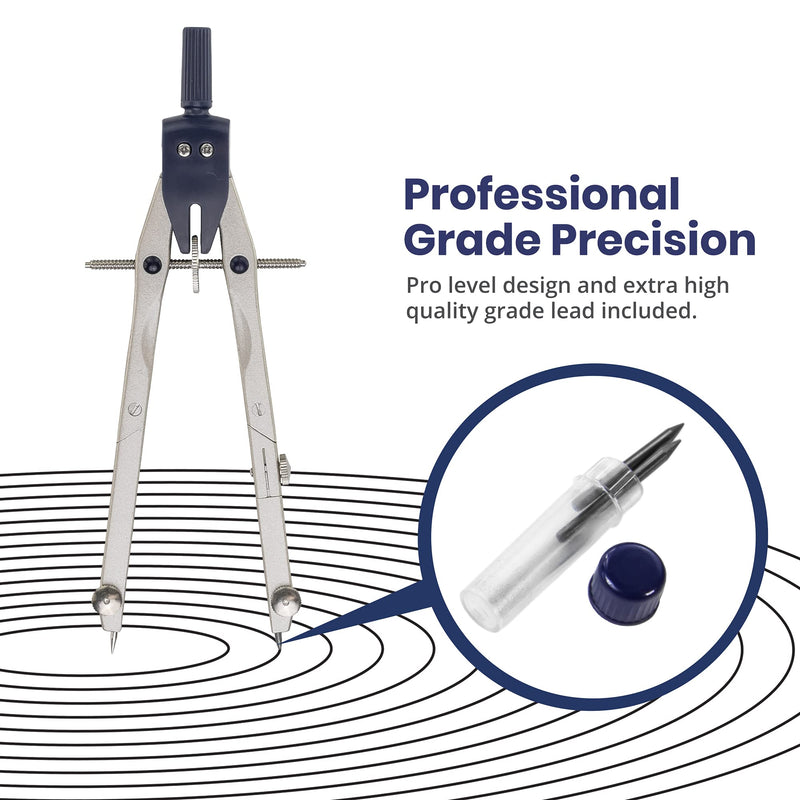 Pacific Arc Quick Rapid Bow Compass with Extension bar, ruling Pen, Universal Adaptor, 6 inch Break Leg, and Replacement Lead. Extension Bar With Ruling Pen - BeesActive Australia