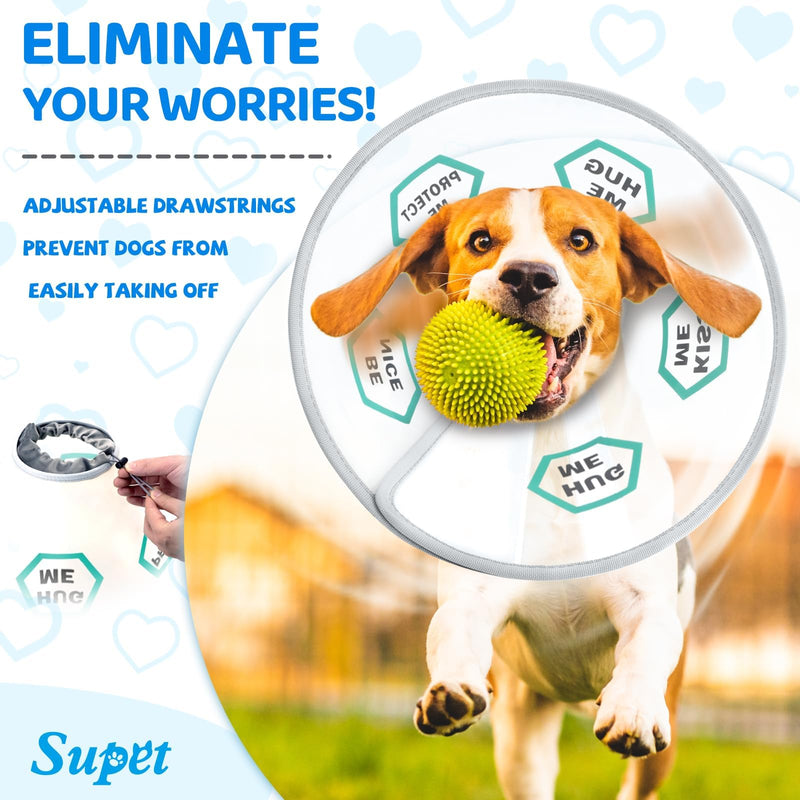 Supet Dog Collar Recovery Collar for Dogs to Prevent Licking, Adjustable Soft Elizabethan Dog Collar for Large, Medium and Small Dogs with Soft Protective Edge XL Letter - BeesActive Australia