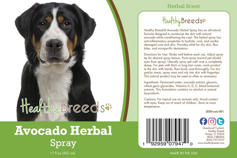 Healthy Breeds Greater Swiss Mountain Dog Avocado Herbal Spray 17 oz