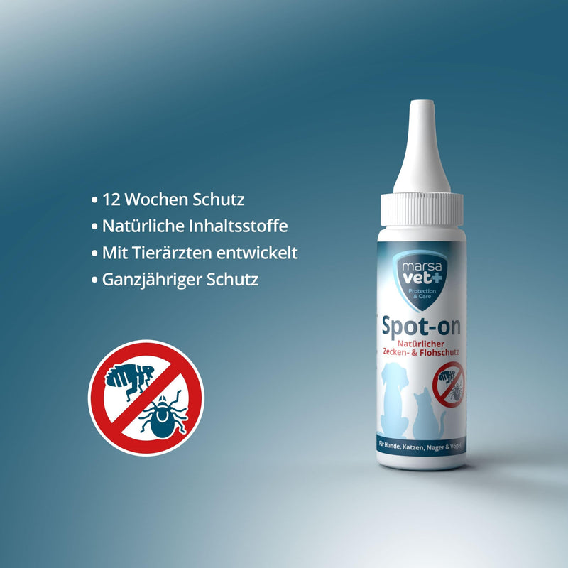 Marsavet Spot-on Natural Tick and Flea Protection for Pets 50ml, flea and tick repellent for cats and dogs, birds and rodents, for all ages and breeds - BeesActive Australia