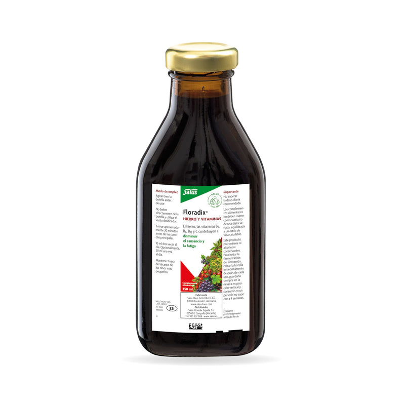 Floradix Liquid Iron and Vitamin Formula 250ml | Helps reduce tiredness and fatigue, with iron and vitamins 8.5 Fl Oz (Pack of 1)