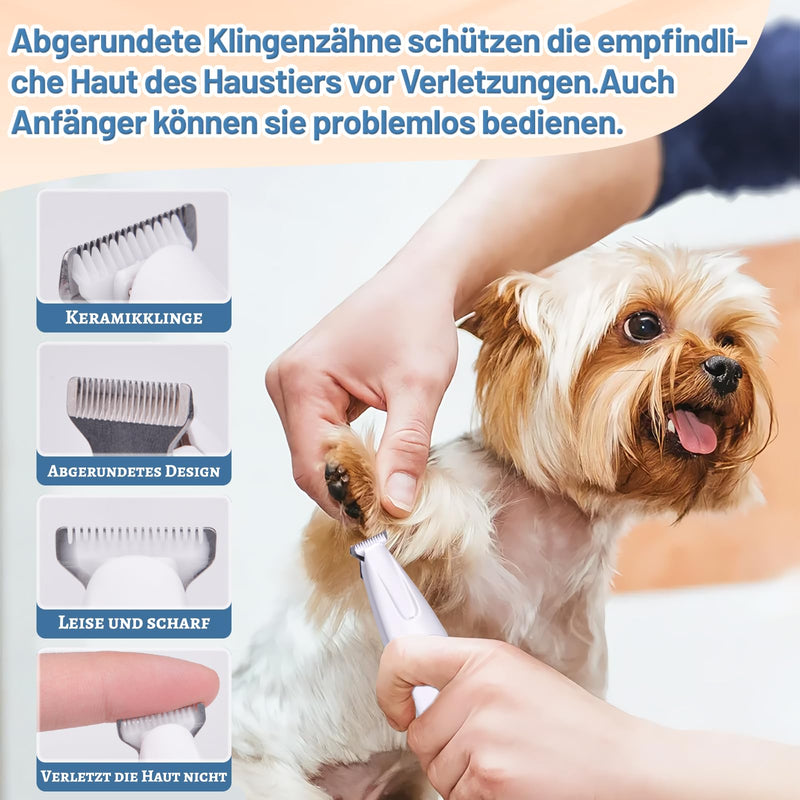 Quiet dog clipper, paw trimmer for dogs pets, rechargeable paw trimmer for pets with LED light, professional dog trimmer for thick, long and curly pet hair. 1 - BeesActive Australia