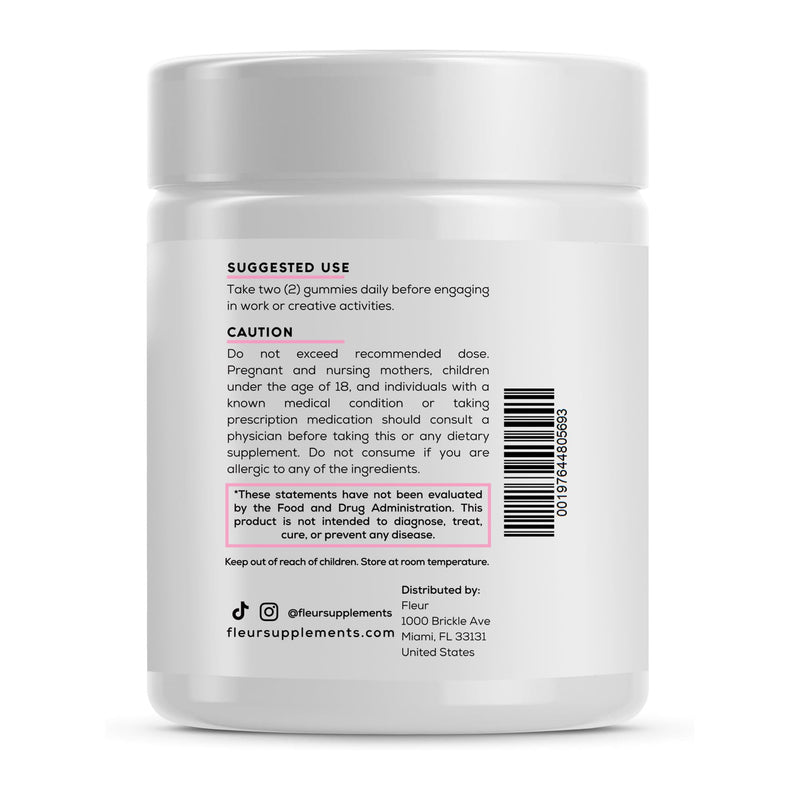 FLEUR Bloom & Glow Hair Skin and Nails Gummies, Hair Growth Supplement with Biotin & Inositol, Antioxidant Rich Vitamin A, C & E for Skin and Nail Repair, Sugar-Free, 60 Vegan Gummies