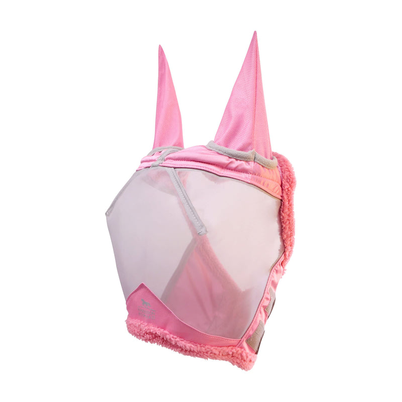 Harrison Howard CareMaster Horse Fly Mask UV Protective Fine Mesh with Extra Wool Soft Touch on Skin Light Pink M Cob (Medium) - BeesActive Australia