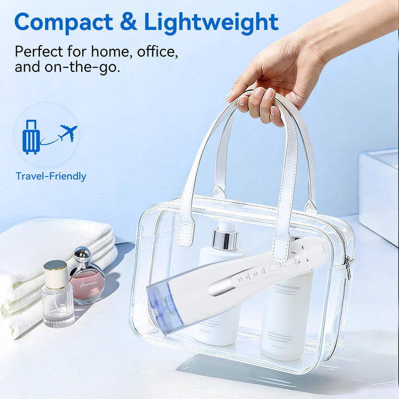 Water Flosser for Teeth Cleaning: Cordless Portable Water Dental Pick, 4 Modes Rechargeable Oral Irrigator with 5 Nozzles, 300ML IPX7 Waterproof Electric Flossers for Braces, Travel & Home Use, White