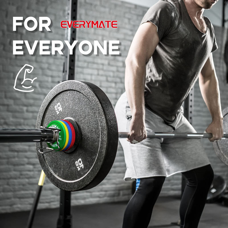 EVERYMATE Rubber Fractional Weight Plates Set of 8 Micro Weight Plate Pair of 0.25LB 0.5LB 0.75LB 1 LB for Olympic Barbells for Strength Training Micro Plates Weight Plate Fractional Plates Set of 8