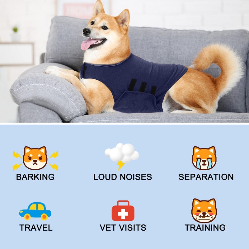 Ruiqas Dog Anxiety Jacket Calming Coat Anxiety Relief Vest Dog Foil for Anxiety Relief Navy Blue S - BeesActive Australia