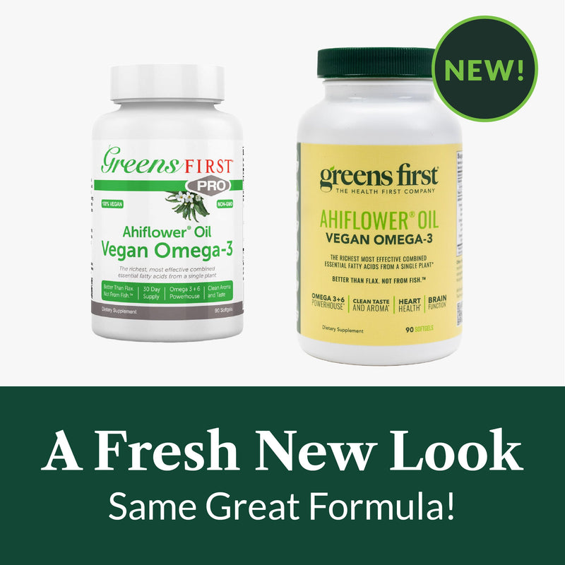 Greens First Ahiflower Oil Plant-Based Omega-3 Supplement, 90 Softgels | Vegan Omega-3, Supports Brain, Immune, Joint & Heart Health, Essential Fatty Acids, Gluten-Free/Dairy-Free/Soy-Free