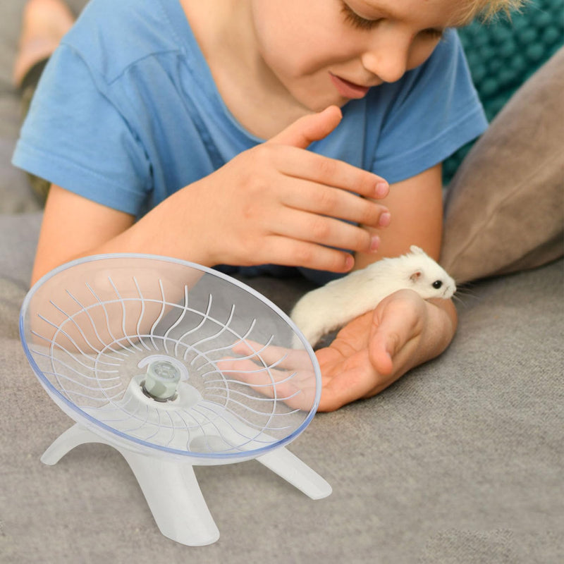 Hamster Wheel Silent Hamster Exercise Wheel Running Spinner Hamster Flying Saucer for Hamsters Gerbils Mice and Other Small Pets (White) White - BeesActive Australia