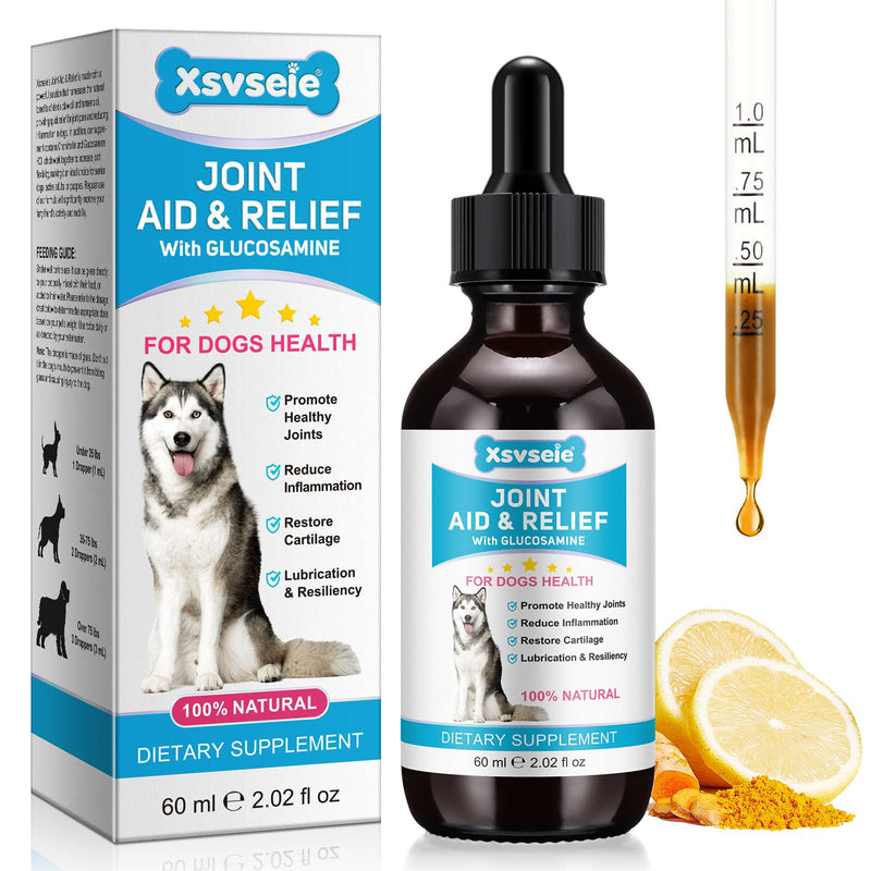 Joint Supplements For Dogs, 60ml Natural Dog Joint Supplements With Glucosamine And Chondroitin, Dogs Arthritis Pain Relief, Natural Ingredients Fast Acting Formula Dog Care