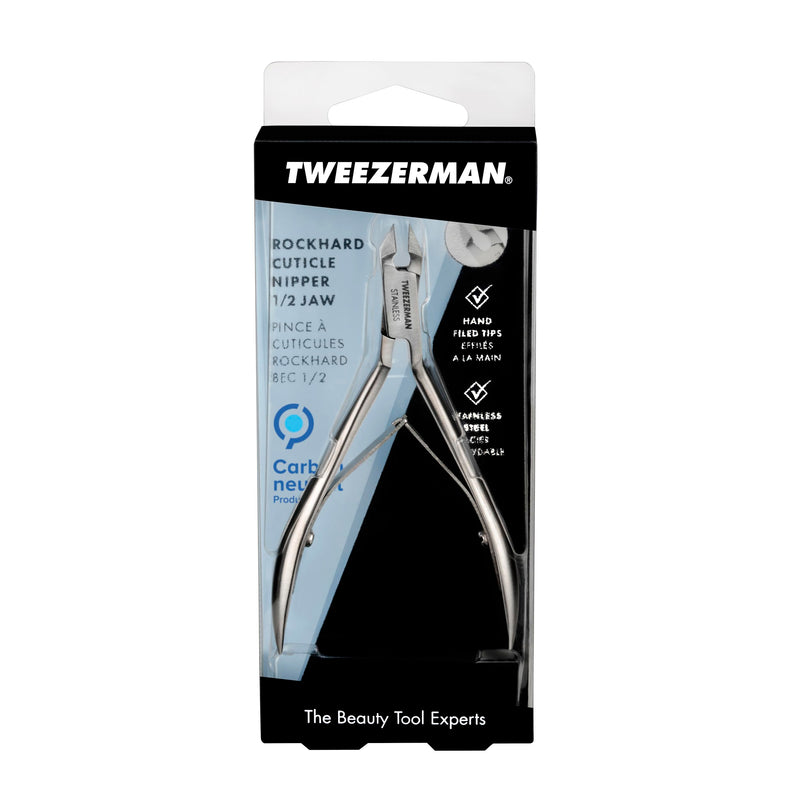 Tweezerman Rockhard Stainless Steel Cuticle Nipper, 1/2 Jaw 1 Count (Pack of 1)