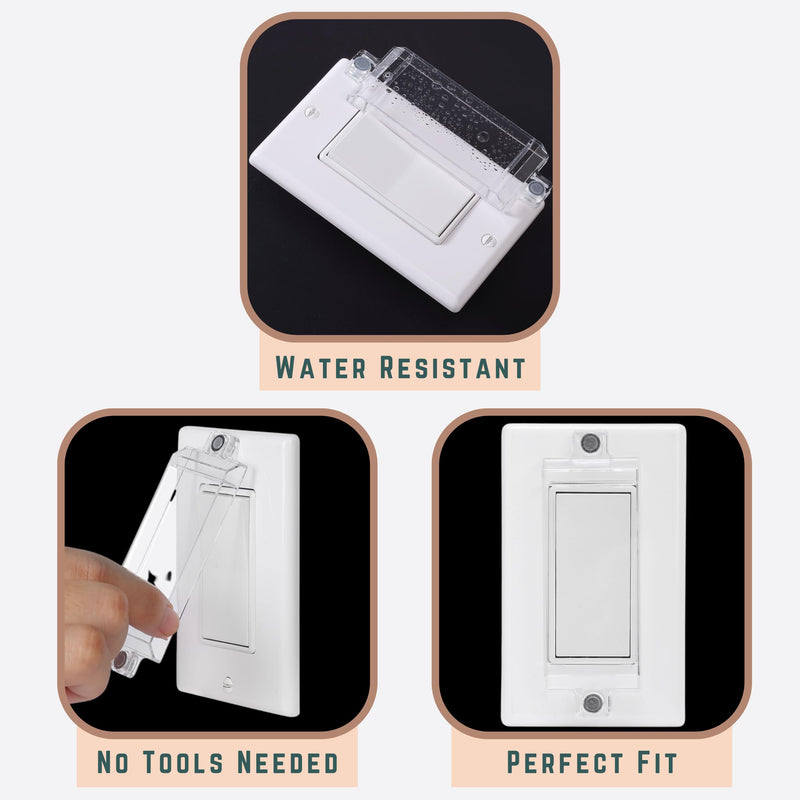 Bates Magnetic Light Switch Guard, 2 Pack, Clear, Child Proof Cover, Lock, Wall Switch Guard - BeesActive Australia