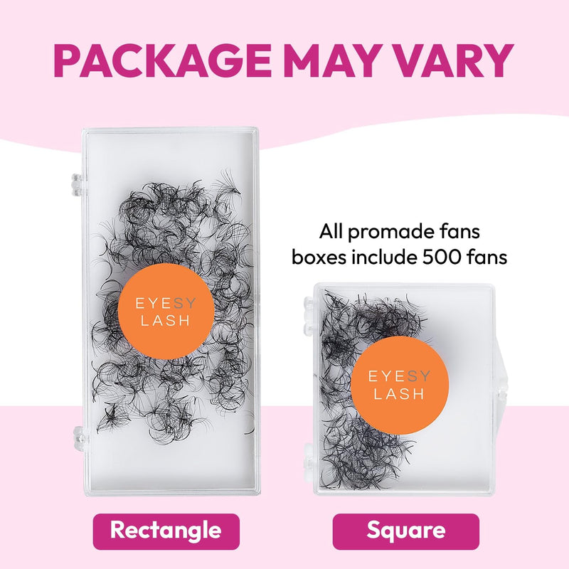 500 Promade Fans | 5D 0.07 Size 12mm Curl D | Eyesy Eyelash Extension Premade Lashes Volume Lash Extensions Pro Made Fans Eyelash Extensions Pestanas Pelo A Pelo False Eyelashes 5D 0.07 D 12 mm - BeesActive Australia