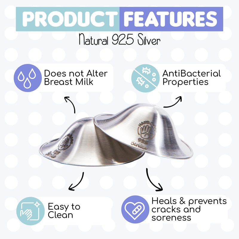 The Original Silver Nursing Cups, Nipple Shields for Nursing Newborn, Nipple Protector for Breastfeeding, Nipple Covers Breastfeeding, No Need Nipple Cream, Newborn Essentials Must Haves (Regular) REGULAR - BeesActive Australia