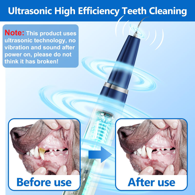 Dog Plaque Remover for Teeth,Pet Ultrasonic Tooth Cleaner,Teeth Cleaning Kit -Tartar Remover for Teeth Stains for Dogs and Cats (Blue) Blue - BeesActive Australia