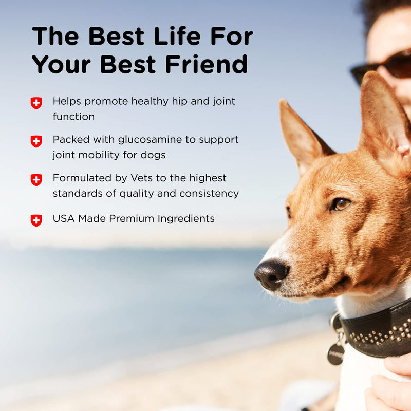 Nutri-Vet Hip & Joint Chewable Dog Supplements | Formulated with Glucosamine & Chondroitin for Dogs | 75 Count - BeesActive Australia