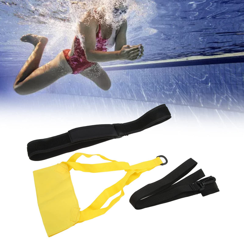 Swim Training Parachute Belt, Coated Nylon Water Resistance Drag Equipment, Lightweight Strength Exercise Gear for Athletes