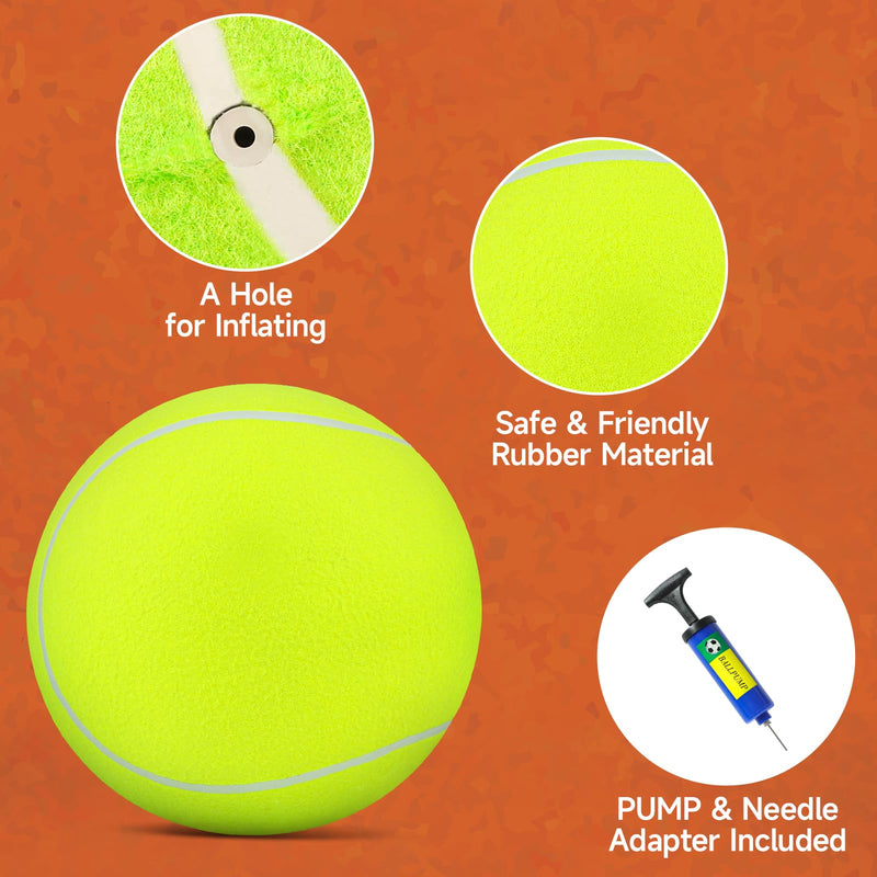 QDAN Giant Large Tennis Ball for Dogs: 9.5" Big Ball for Dogs for Outdoor Play, Big Tennis Ball Dog Toy, Dog Tennis Ball for Small Medium Large Dog, Dog Balls, Yellow 9.5'' tennis ball