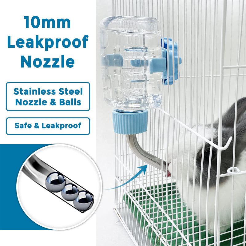 Small Animal Water Bottles for Crate Mini Clear Water Bottles Leak-proof Water Dispenser for Rabbit, Chinchilla, Ferret, Guinea Pigs, Hedgehog, 6oz, No Drip, BPA Free - BeesActive Australia