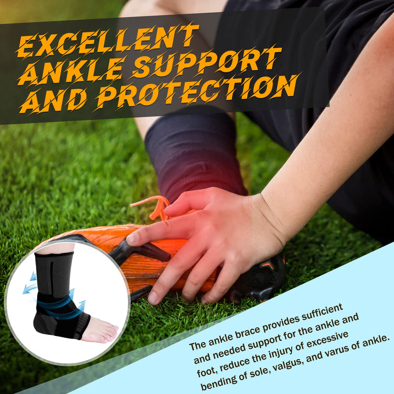 Tarpop 1 Pair Ankle Brace for Kids Compression Ankle Sleeves Adjustable Foot Support Brace Elastic Guard for Children Boys Girls Sports Running Jogging Dance Fitness Gymnastics(Black,Small) Black Small