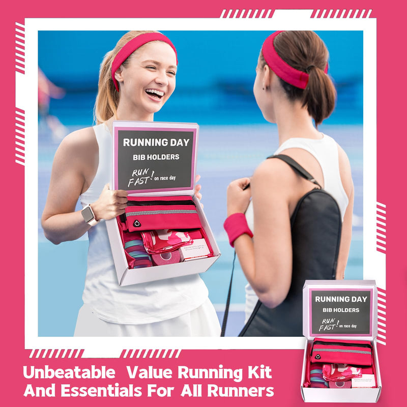 Running Gift Box - 13 Runner Essentials Kit With Belt, Headlamp, Kinesiology Tape, Folding Water Cup & More - Marathon Training, Night and Trail Running Outdoor Fitness Gift for Men Women Neon