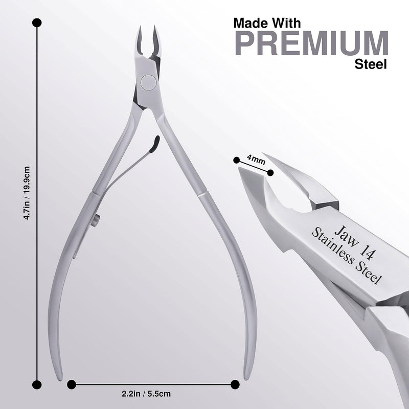 UM Supplies Cuticle Trimmer | Hangnail Remover | Extremely Sharp | Professional Cuticle Nippers | Stainless Steel | Cuticle clippers | Pedicure Manicure Tool (jaw 14) 5mm Jaw 14 - BeesActive Australia