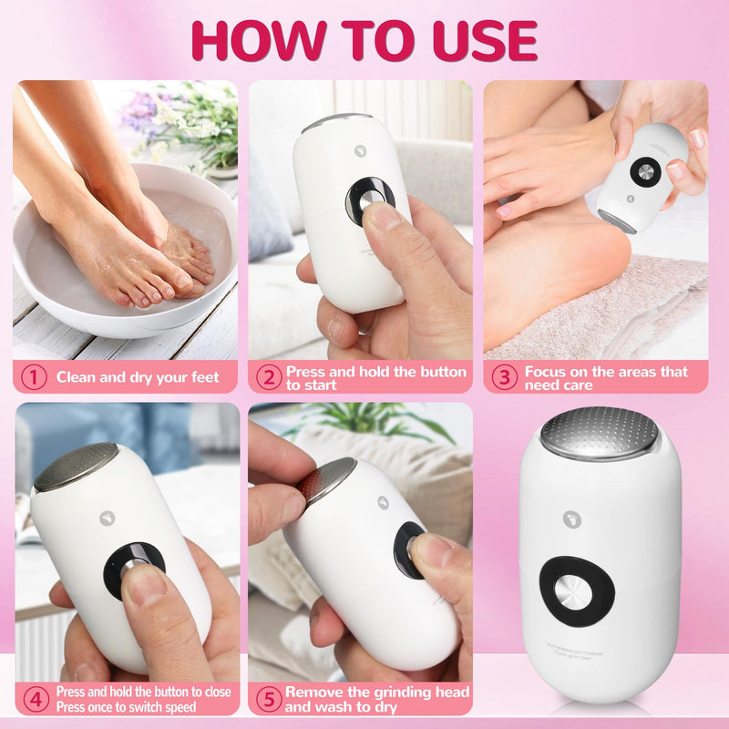 Electric Foot Grinder, Foot Care Tool, Callus Remover, USB Rechargeable, Convenient and Comfortable, Ideal for Dry Skin and Rough Feet - BeesActive Australia