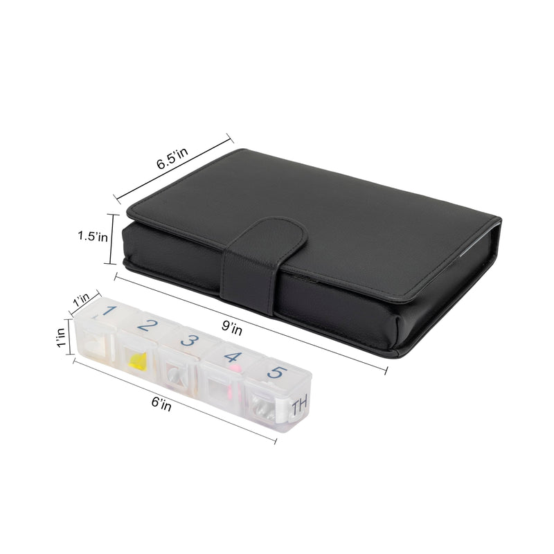 e-Pill 5 Times a Day x 7 Day Large Weekly Pill Organizer, Vitamin and Medicine Pill Box - with Discreet Case (Clear) Clear