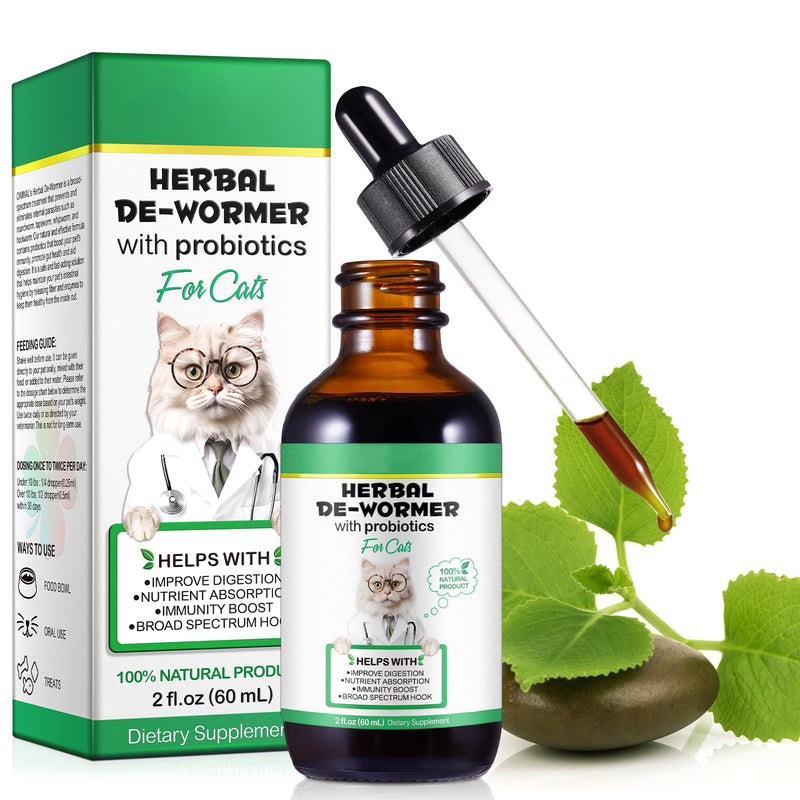 2 Pack Natural Herbal Supplement for Cats, Cat Herbal Cleanse, Digestive Support, Natural Liquid Supplement for Cats