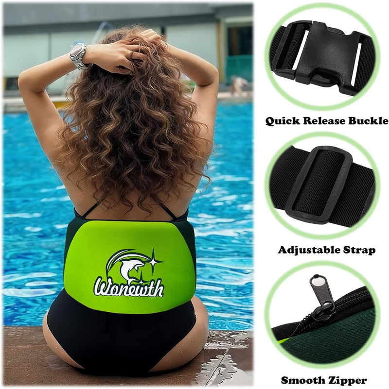 Swim Belt,Flotation Belt for Adults,Aqua Jogging Belt with Zippered Pocket and Adjustable Buckle,3-Section EPE Water Aerobics Belt for Swimming Training Pool Water Exercise