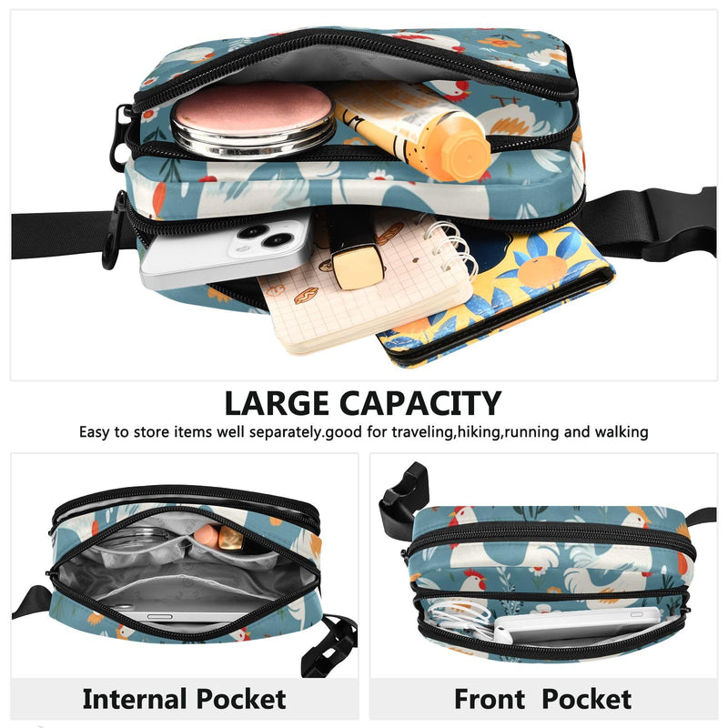 Fanny Pack for Women Men, Cute Chicken Belt Bag Waist Pack Crossbody Bag Bum Bag with Adjustable Strap